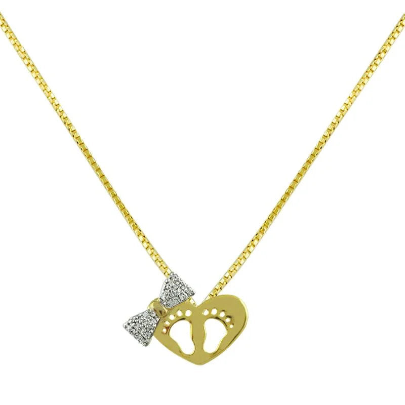 Cadena Con Dije Piecitos Enchapado