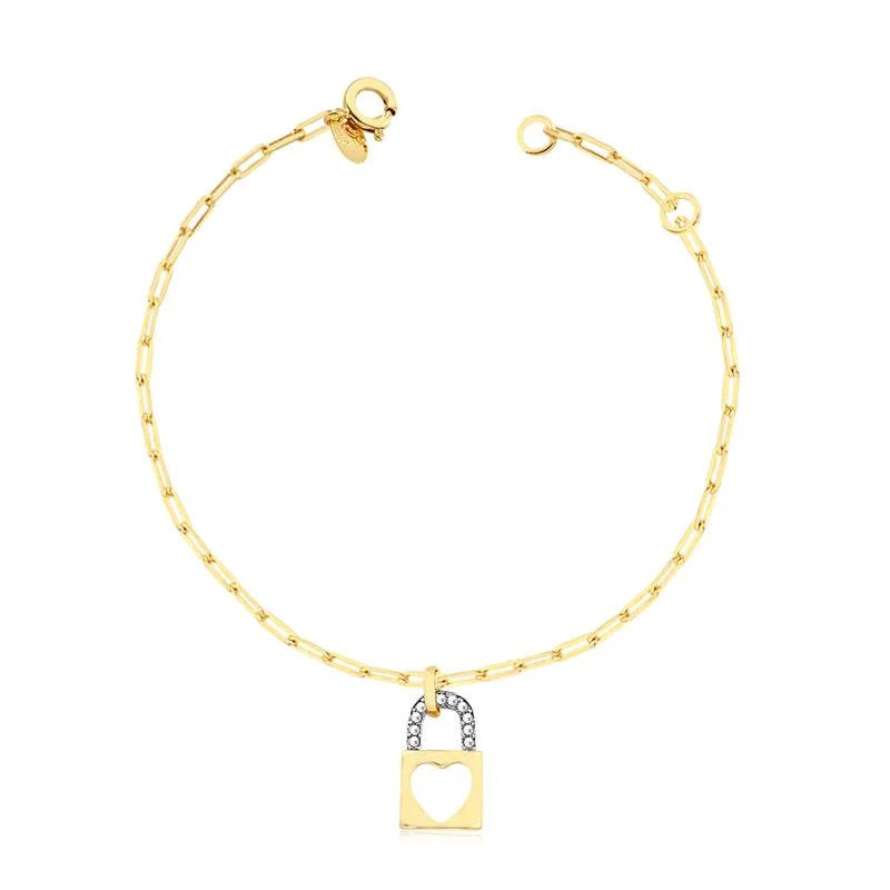 Pulsera Con Dije Candado Enchapado