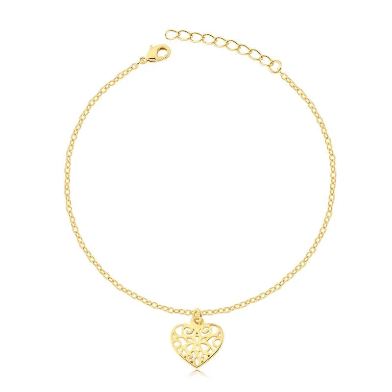 Pulsera Con Dije Corazon Enchapado