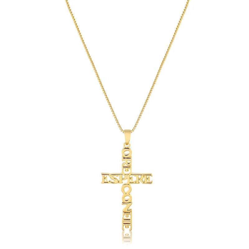 Cadena Con Dije Cruz Enchapado