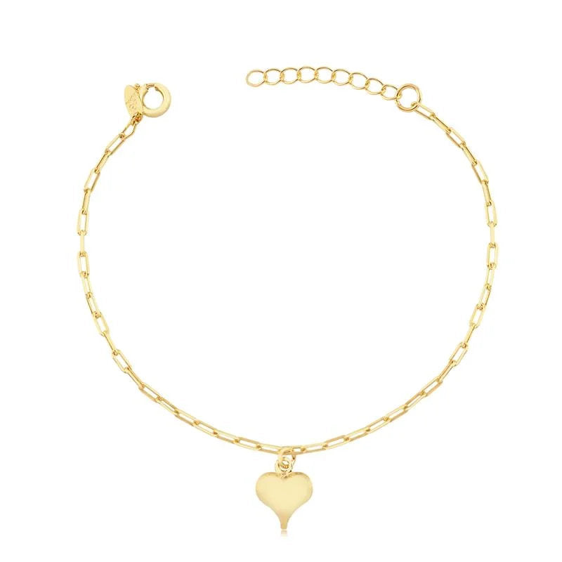 Pulsera Dije Corazon Enchapado