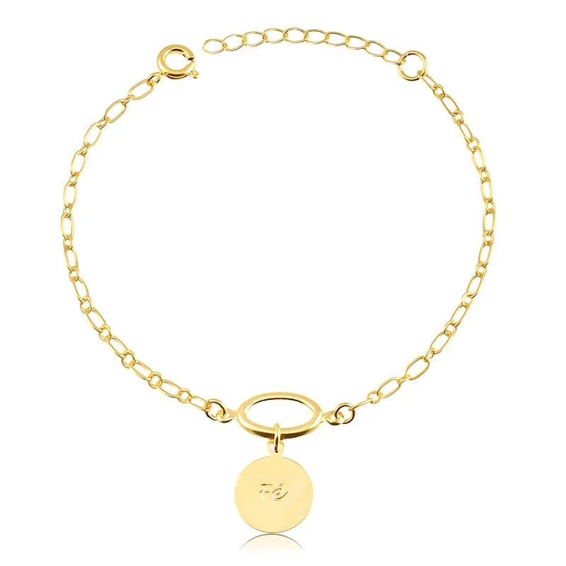 Pulsera Con Dije Fe Enchapado