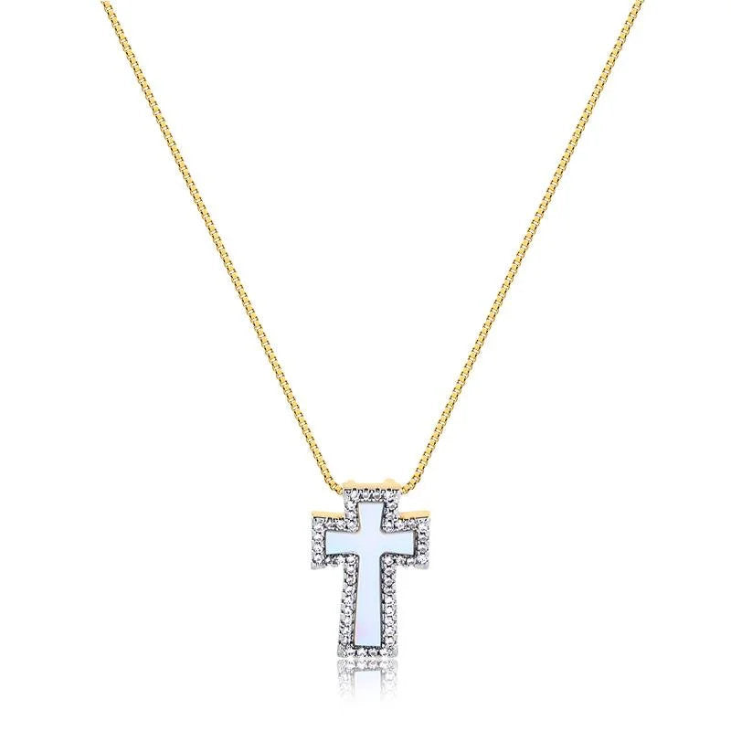 Cadena Con Dije Cruz Enchapado