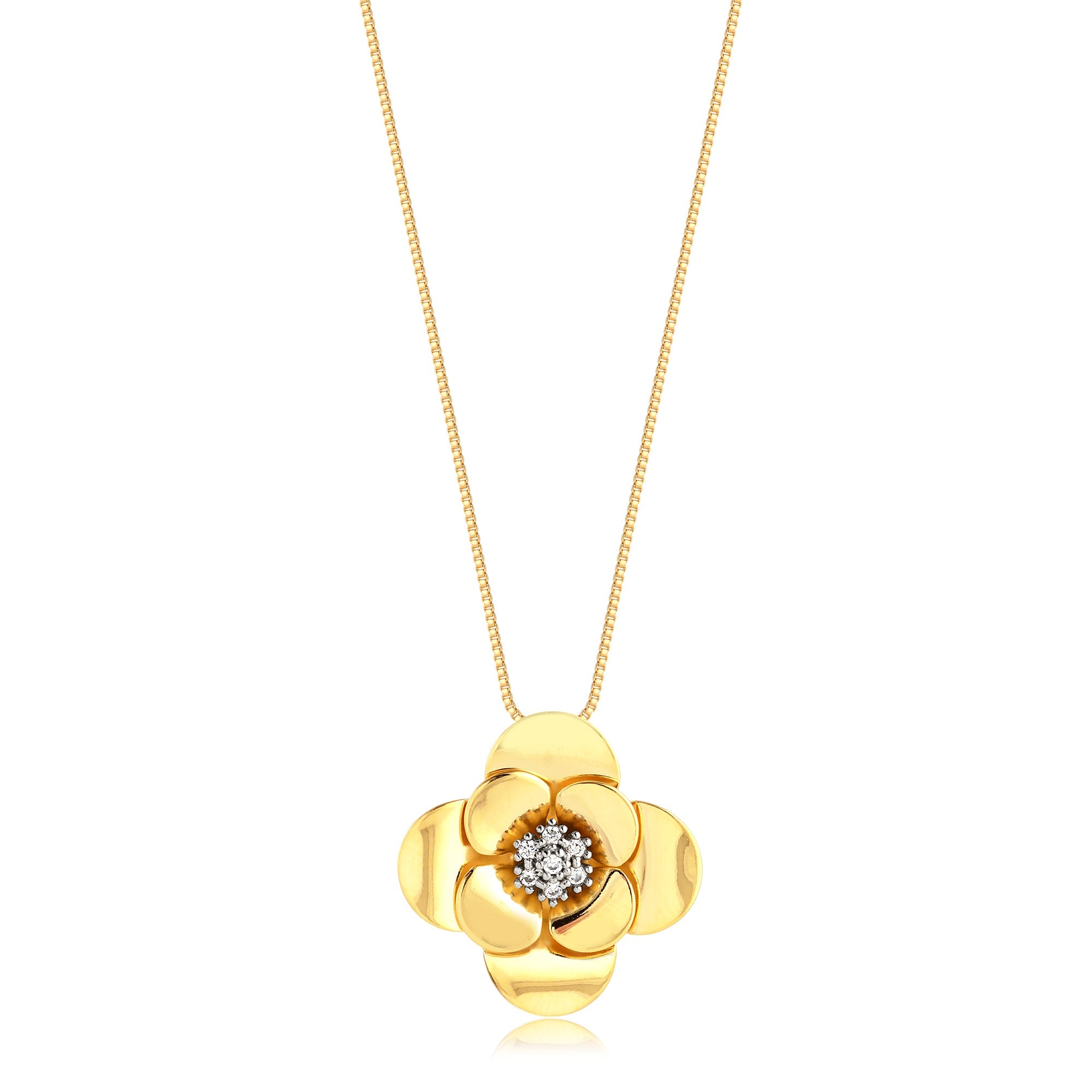 Cadena Con Dije Flor Enchapado
