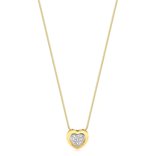 Cadena corazon micro pave