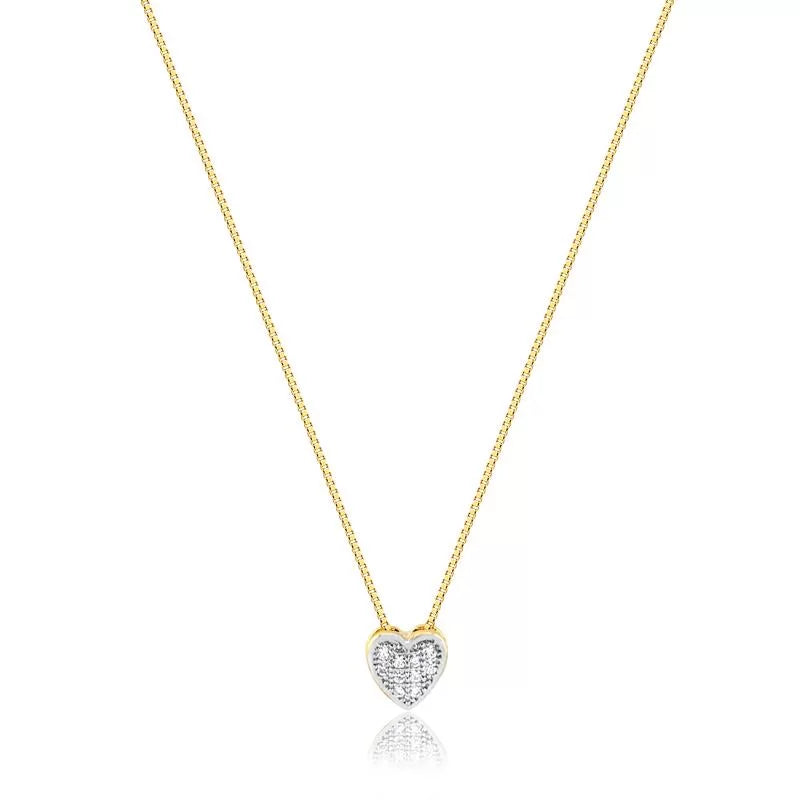 Cadena corazon micro pave
