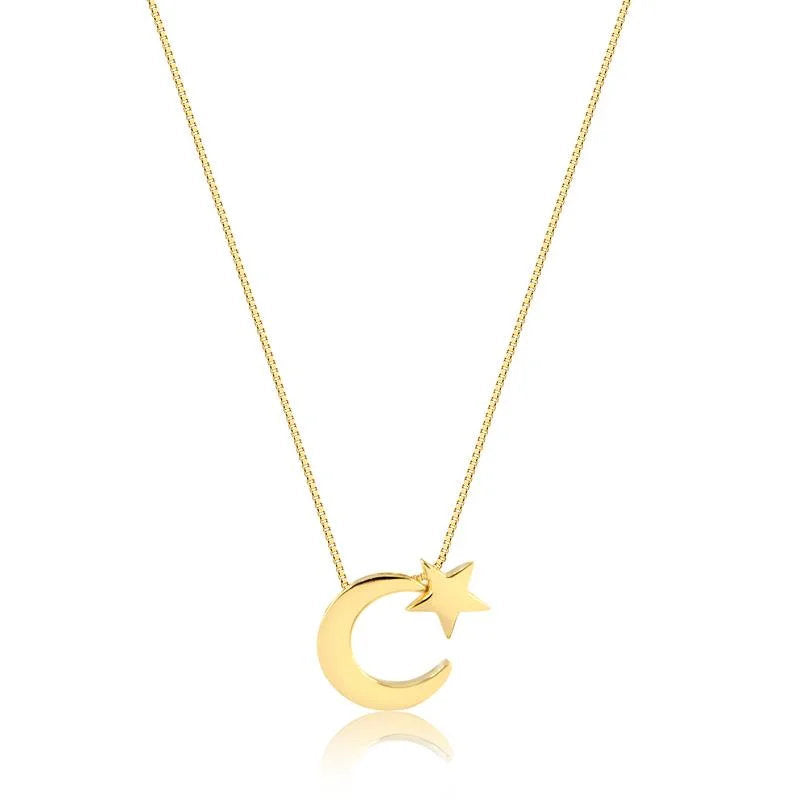 Cadena Luna-Estrella Enchapado