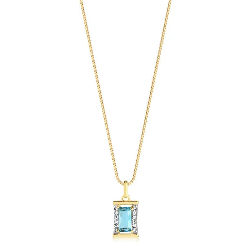 Cadena Con Dije Piedra Enchapado